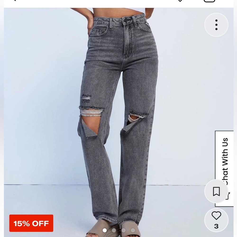 PacSun Women's Black Distressed Boyfriend Jeans